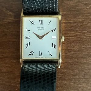 Mens Seiko dress tank watch